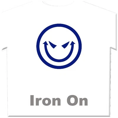 Evil Smiley Iron On Heat Transfer Decal - Image 1 of 3