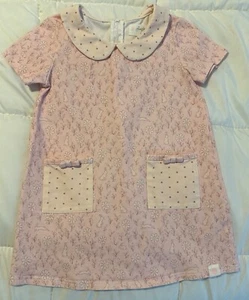 SweetHoney Bunny Dress With Pockets Peter Pan Collar Girls Size 5 - Picture 1 of 3