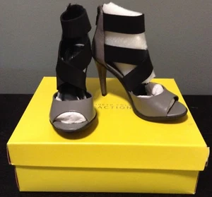 Neu im Karton 6 Kenneth Cole Reaction Rhye anthrazitgrau schwarz Riemen offene Schuhe mit Absatz - Bild 1 von 7