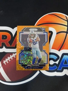 2021 Panini Prizm Football Simi Fehoko Rookie Orange Disco Prizm RC SP Cowboys - Picture 1 of 2