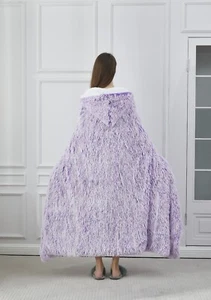 Regal Comfort - Orchid Frost - Faux Fur Sherpa Wearable Blanket - 50"x70" - Picture 1 of 10