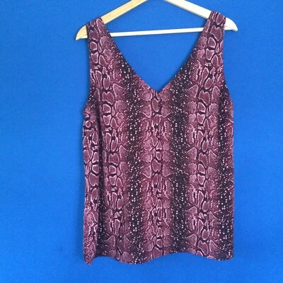 Addition Elle NWT XL 40" Chest Tank Blouse Burgundy Snakeskin Fast US Ship - Image 1 of 4