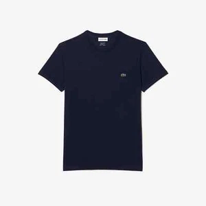 Lacoste Men's Crew Neck Pima Cotton T-Shirt Navy Blue TH6709-51 Big and Tall 4XL - Picture 1 of 5