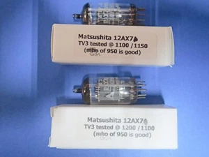 12AX7 ECC83 Matsushita Japan Preamp Tubes. *PAIR* Matching codes. Strong - Picture 1 of 6