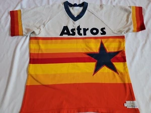 Astros Medalist SANDSTRICK Regenbogen Stern Vintage Trikot 80er Retro Made in USA Large - Bild 1 von 8
