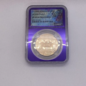 1979FM 1000 Francs Gold Medallion PF69 ULTRA Cameo Casino De Monte Carlo Monaco - Picture 1 of 7