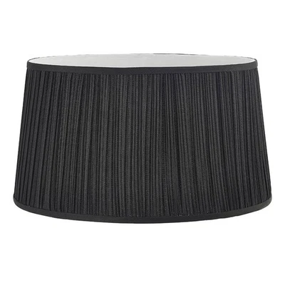 Kemp 17" Black Faux Silk Oval Lamp Shade – E27/BC Fitting Interiors 1900 - Image 1 of 4