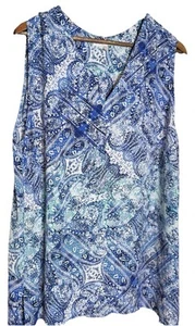 Violet + Claire Damen Plus 3X halbtransparent V-Ausschnitt Blumen ärmellos Top Bluse - Bild 1 von 6