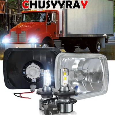 for Kenworth T300 1997-2010 Pair DOT 7x6" 5x7inch Led Headlights HI/LO - Image 1 of 4