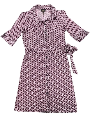 Vestido envolvente con estampado de cadena rosa y azul marino Laundry by Shelli Segal (para mujer 10) Foto 1 de 4