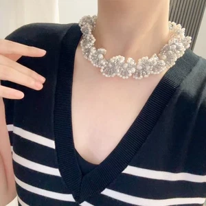 natural crystal and white south sea pearl necklace - Picture 1 of 5