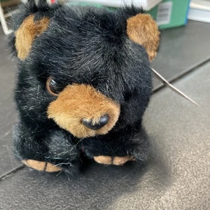 SWIBCO Vintage Puffkins BENNY Bear with Tag Black Soft Round Beanie Ball Plush - Picture 1 of 1