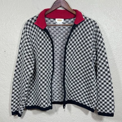 Chaqueta Suéter Talbots Años 90 De Colección Lg Cremallera Completa Algodón Hiedra Preppy Heritage Americana Foto 1 de 4