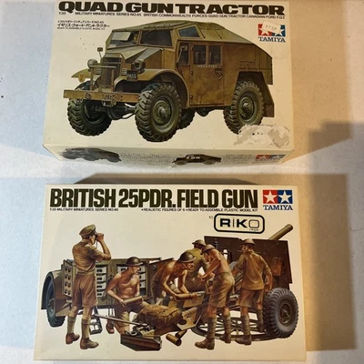 TAMIYA QUAD GUNTRACTOR  And BRITISH 25PDR.FIELD GUN Scale Model Kits 1/35 - Image 1 of 3