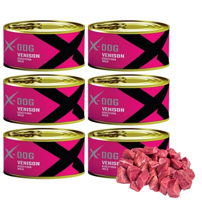Nassfutter Hund 6 x 120g Dosen Hundefutter 100% Wild Getreidefrei X-DOG - Bild 1 von 4