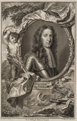 TANJÉ (18.Jhd) nach WISSING (*1656), Porträt des Willem III. von Oranien,  1749, - Bild 1 von 4