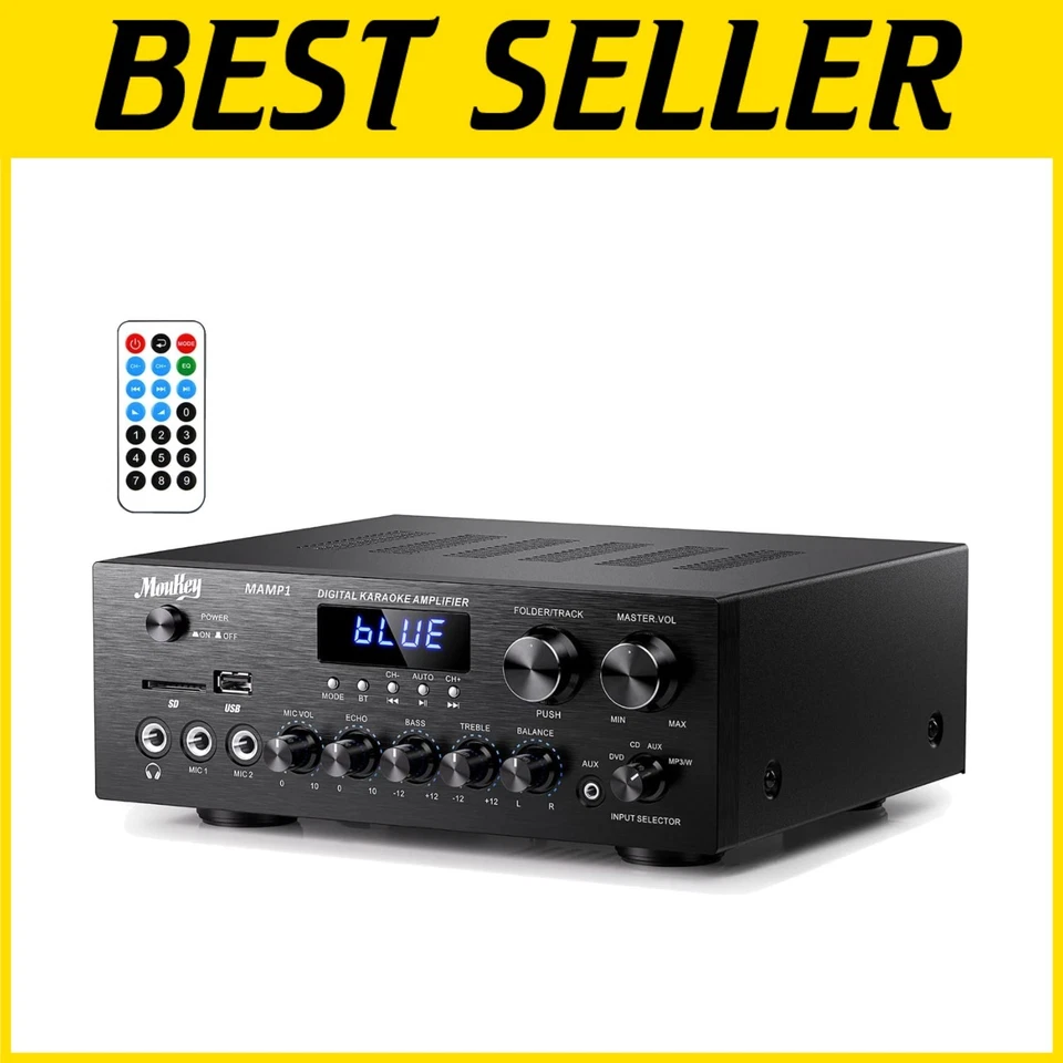 Compact 2.0 Channel Power Audio Amplifier - Bluetooth Stereo - Image 1 of 4