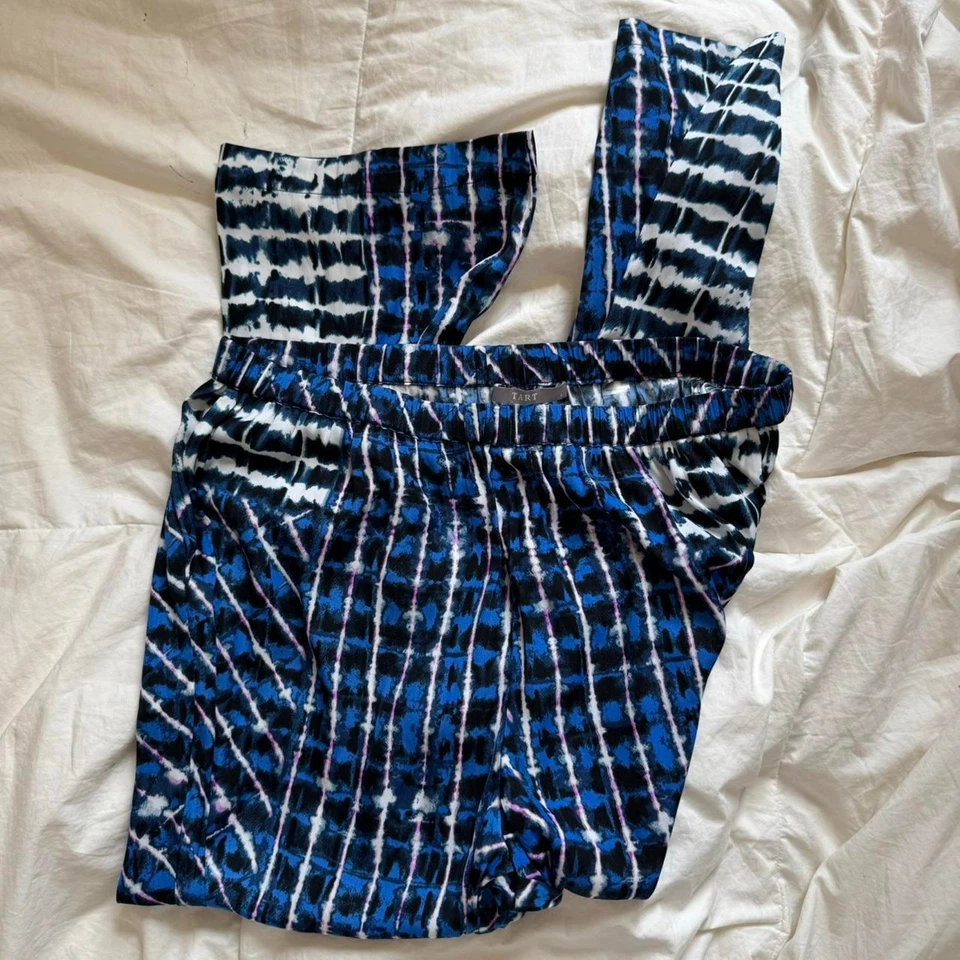 Tart Artsy slouchy funky print cropped pants sz L elastic waist boho hippie - Image 1 of 4