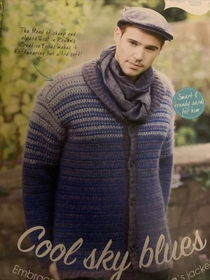 Knitting Pattern Mens Cosy Winter Cardigan Collared In Rowan Yarn - Image 1 of 3