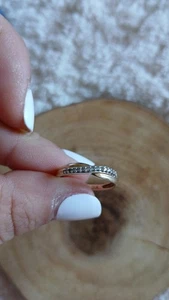 9ct Gold And Diamond Eternity Style Band. Crossover Design, small size - Picture 1 of 5