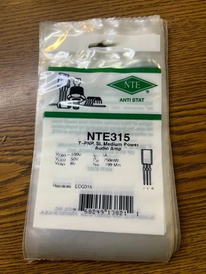 Amplificador de audio de potencia media NTE315 transistor NPN, Foto 1 de 2
