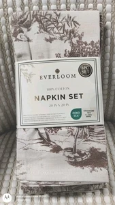Everloom 8 EQUESTRIAN TOILE "Shirley" NAPKINS Farm Horses Thanksgiving 20" NEW - Picture 1 of 9