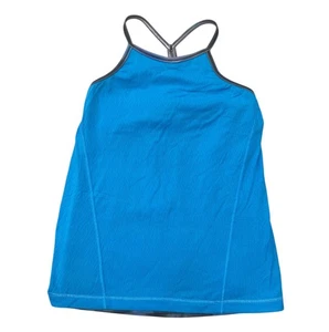 Ivivva Tank Top Girls 10 Blue Purple Back Vent Athletic Activewear Strappy Top - Picture 1 of 5