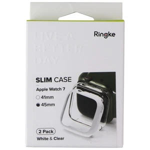 Ringke Slim Étui pour Montre Apple 9/8/7 (45mm) - Blanc / Transparent (2 Paquet) - Photo 1 sur 2