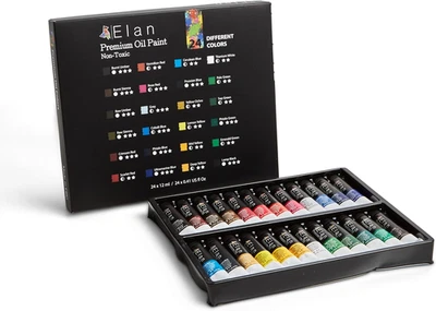 Set Colori Olio Pittura Professionali, 24 Tubbetti Colori a Olio Da 12 Ml, Set C - Immagine 1 di 4
