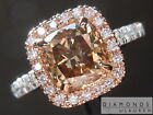 2.09ct Fancy Brownish Yellow Cushion Cut Diamond Ring R7456 Diamonds By Lauren