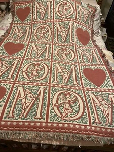 Mamá Jacquard Tejido Estampado Algodón Tiro con Flecos Ángeles Nuevo - Imagen 1 de 12