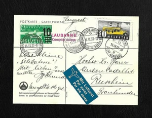 1937 Flugpost Bureau Poste Automobile Suisse Lausanne Comptoir Graubünden; 60804 - Picture 1 of 2