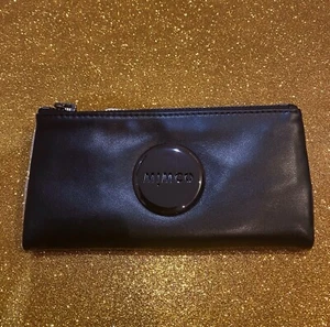 MIMCO Black Wallet Long Fold Gunmetal Hardware Pouch Dust Bag BNWT RRP$179 NEW - Picture 1 of 11