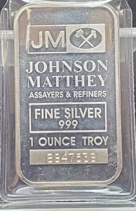 Johnson Matthey 1 oncia .999 lingotto argento fine #4 - Foto 1 di 2