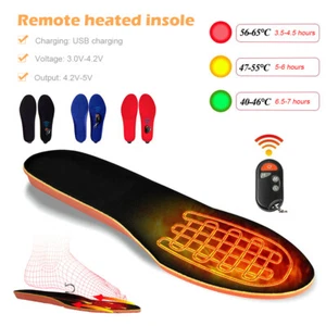 Winter Electric Heated Insoles USB Rechargeable Foot Warmer With Remote Control - Picture 1 of 29