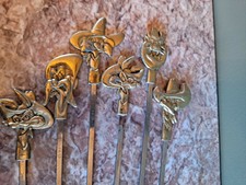 Vintage Warner Brothers Shish Kabob Skewers brass vintage looney tunes set 1994
