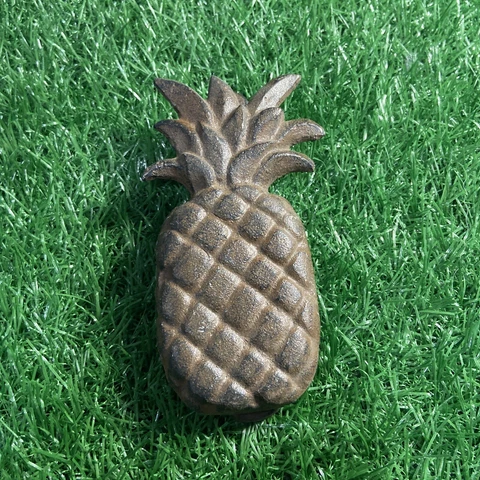 Vtg Small Cast Brass Pineapple Knocker Brown Bronze Antique Front Door Decor Cover