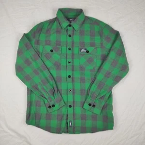 Wet Coast Breawing Co S Green Plaid Flannel Shirt 100% Cotton - Picture 1 of 8