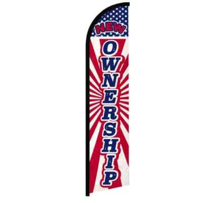 New Ownership Windless Full Sleeve Advertising Under New Management Banner Flag - Image 1 of 4