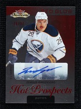 2013-14 Fleer Showcase Red Glow /27 Zemgus Girgensons #145 Rookie Auto RC