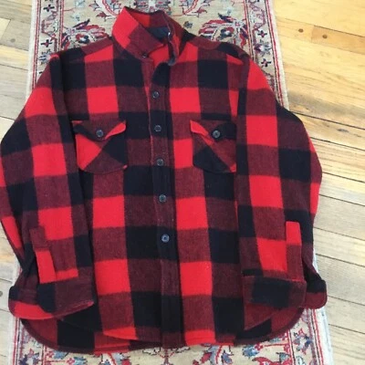 Woolrich Men's XL Red & Black Plaid Wool Button Up Jacket Excellent! - Image 1 of 4