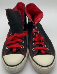 Converse All Star alte tela nero/rosso uomo 8 - Foto 1 di 5