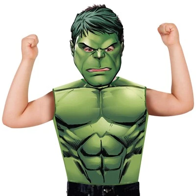 RUBIES KINDER HULK KOSTÜM & MASKE / Avengers Marvel T-Shirt Karneval Fasching 3-6 Jahre