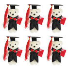 6 Pcs Polyester Plastic Graduation Season Bear Doll Gifts