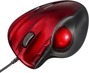 SANWA Wired Ergonomic Trackball Mouse, Computer Rollerball Mice, Laser Set New - Picture 1 of 9