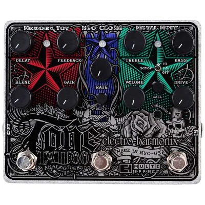 Electro-Harmonix Tone Tattoo Analog Delay, Chorus, and Distortion Effects Pedal - Image 1 of 4