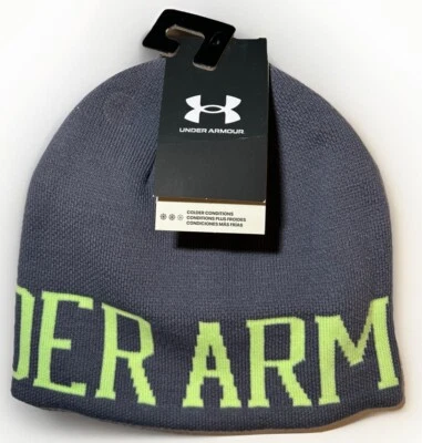 Gorro de invierno Under Armour UA Halftime Beanie para niños | Gris 1379999 Nuevo con etiquetas Foto 1 de 4