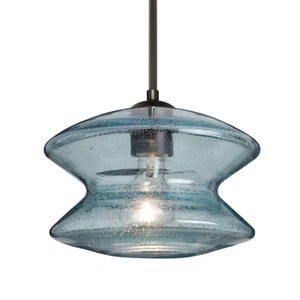 Besa Lighting Zen 1 Light Cord Pendant, Bronze/Blue - 1JT-ZENBL-BR - Picture 1 of 1