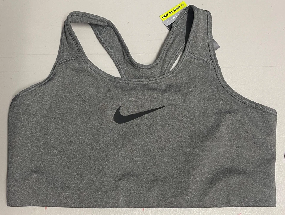 Nike Swoosh Women's Plus Size Sports Bra Medium Support Gray 1x