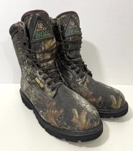 Rocky Gore Tex Ranger Camo Hunding Boots 800 Gram Thinsulate Mens 9.5 Wide - Picture 1 of 11